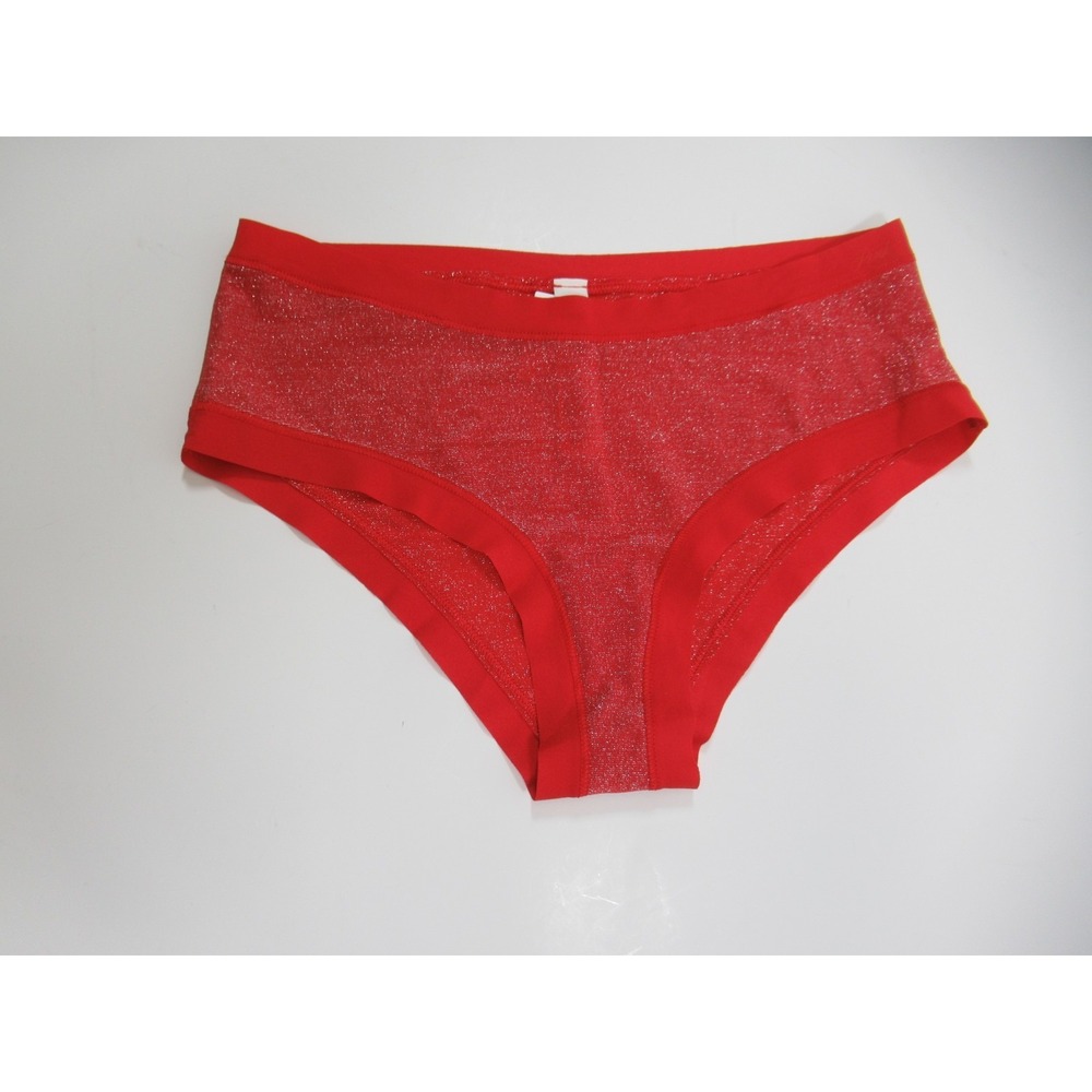 NEW Victoria's Secret Glitter Cheeky Panties Women Small Red
